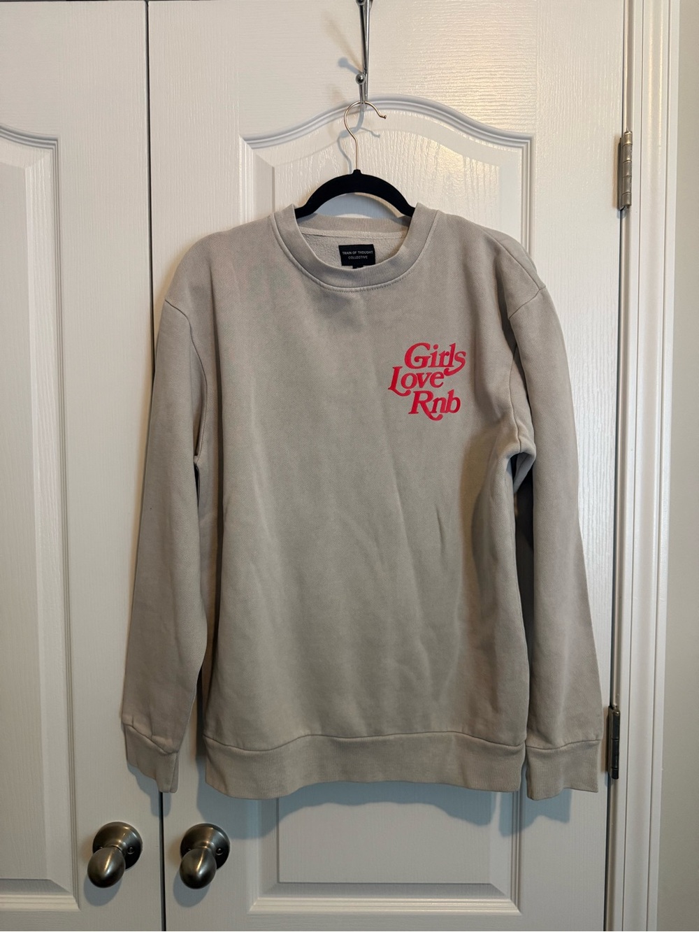Girls Love Rnb Graphic Crewneck Sweatshirt - Light Gray